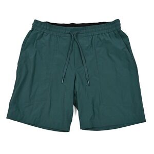 Lululemon Bowline Shorts Mens Large Teal 8'' Drawstring Athleisure Pockets EUC